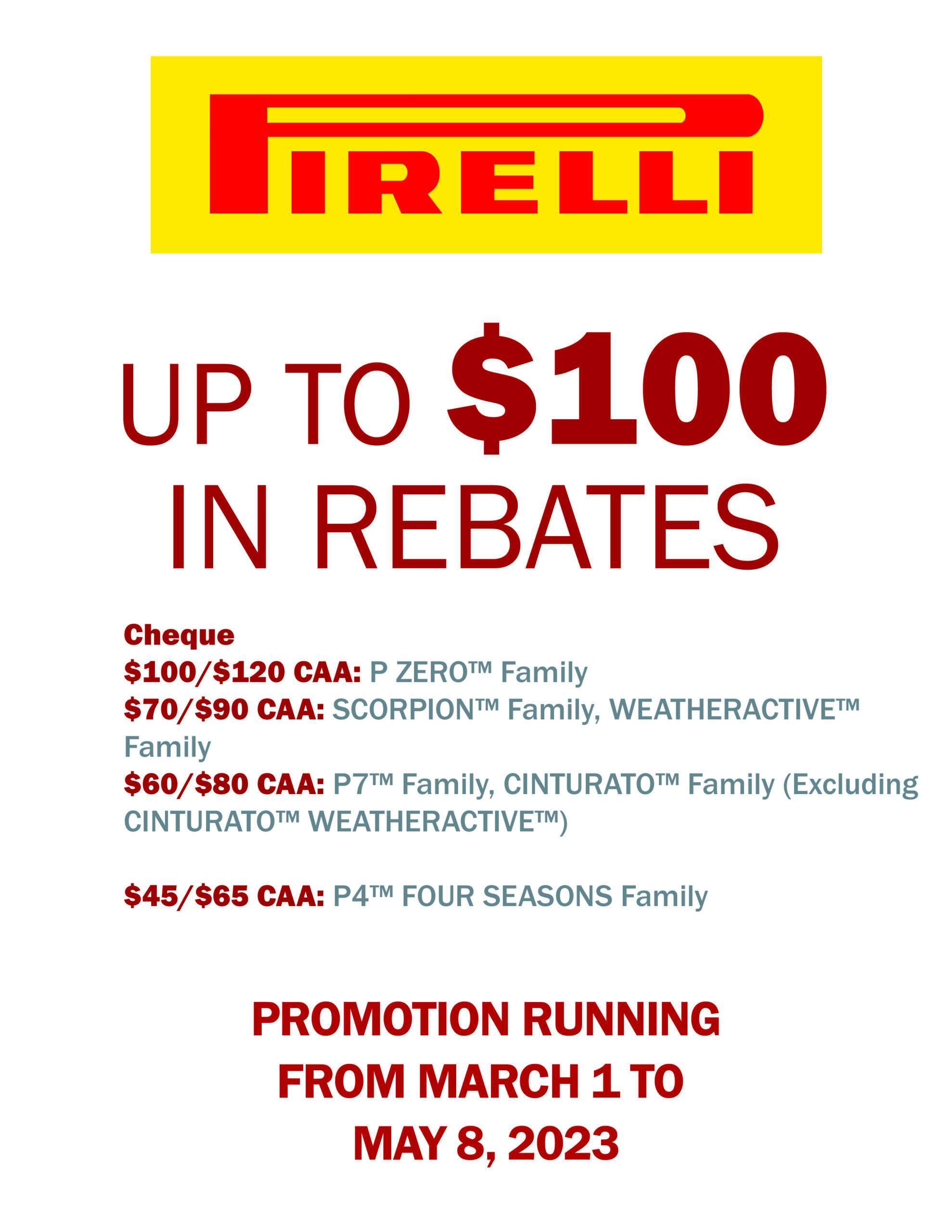 Pirelli Rebate 2023 Usa